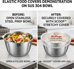 Kitchen Fresh Prep Combo Deal – 2L Manual Hand Press Vegetable Chopper, Meat Mincer & 100 Elastic Stretchable Food Covers - Random Color