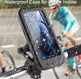 Waterproof Bike Phone Mount - 360° Rotatable Motorcycle & Bicycle Mobile Holder - Adjustable Touch Screen Handlebar Phone Support for All Bikes