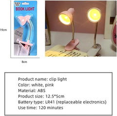 Mini Book Light With Clip – Cute Retro Night Lamp with 360° Flexible Gooseneck & Portable Reading Light for Bed